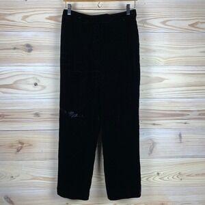 Saks Fifth Ave Velvet Dress Pants 28x26 Vintage High Rise Straight Black